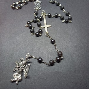Nu Pastel Goth Gothic Black Metal Witchy Witch Satanic Nun Pagan Lucifer Church Of Satan Occult &quot;Baphomet and sigil of satan&quot; Satanic Rosary