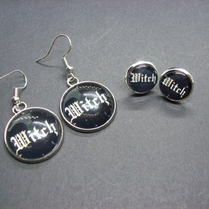 Pastel Nu Goth Gothic Witchy Witch Witchcraft Occult Satanic Lucifer Church of Satan  Wicca Pagan &quot;Witch&quot; Earrings and stud earrings