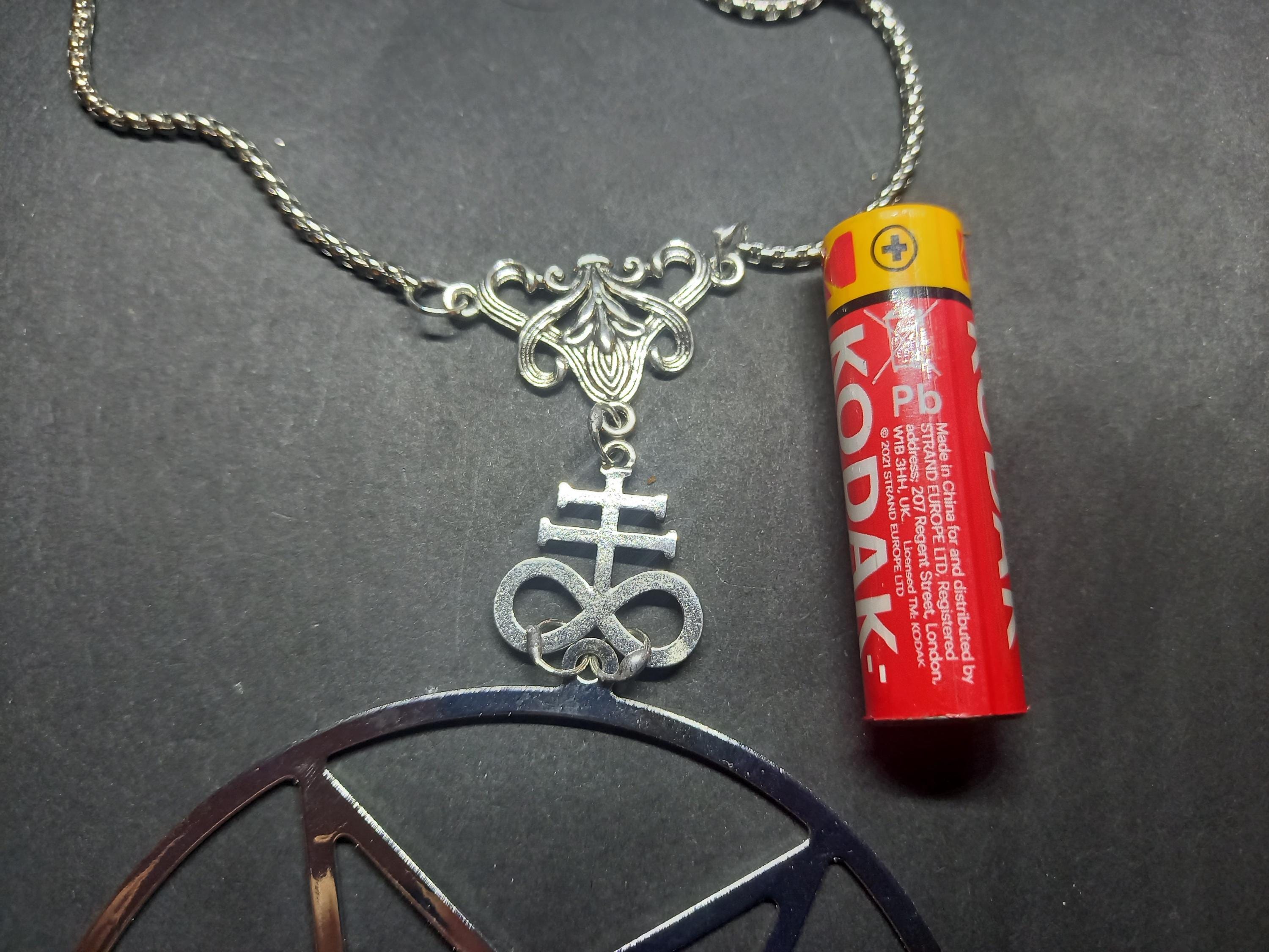 Nouveau Style Necklace With Oversized Pentagram With Cross 