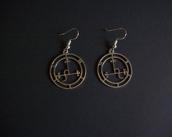 Nu Goth  Gothic Witchy witch witchcraft  Pagan Wicca Occult Black Metal Satanic  Stainless Steel Sigil of Lilith  /Sigil of Demons Earrings