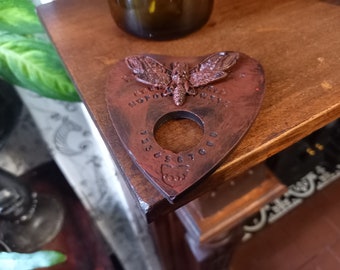 Death's Head Moth Ouija Planchette Wall Hanging • Goth Oddity Occult Art