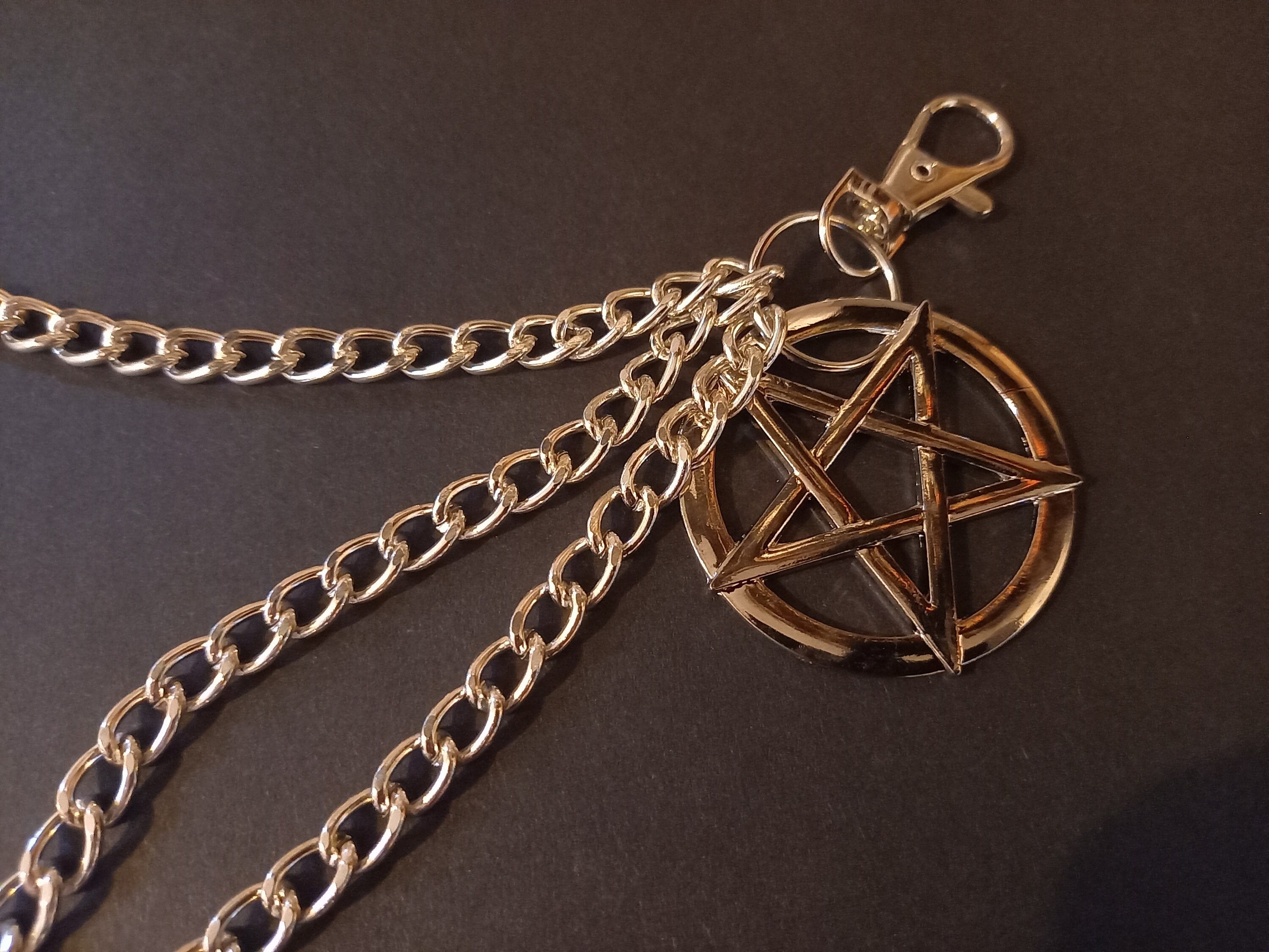 Pants/trouser Chains With Pentagram & 3 Cross of Satan UNISEX :satanic ...