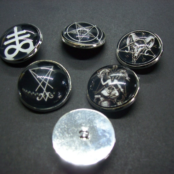 Occult satanic goth witch witchcraft witchy ,5 sewing buttons set 1