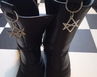 Goth gothic witchy Witch occult witchcraft Aleister Crowley inspired "Thelema Unicursal hexagram Boot,Bag Charm or Keyring"