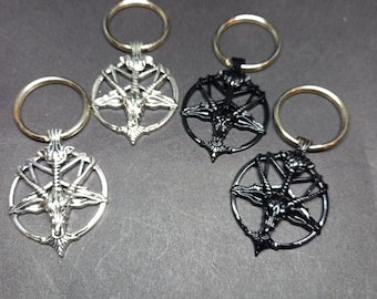 Goth gothic witchy Witch occult witchcraft satanic goat of mendes  "Black or Silver Baphomet Boot,Bag Charm or Keyring"