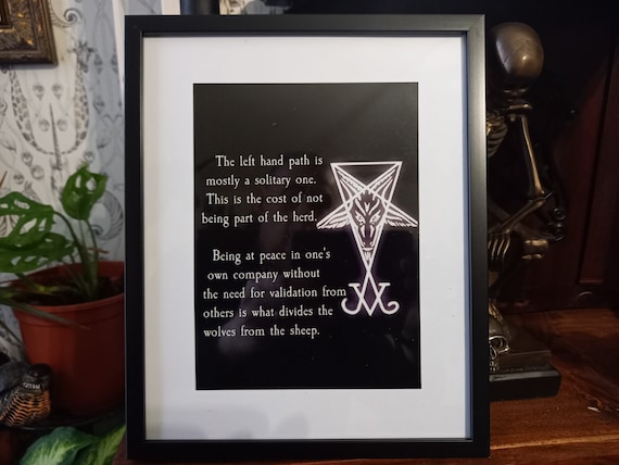 Oddity Curiosity macabre goth gothic witch witchy witchcraft killstar occult satanic baphomet goat of mendes "Left hand path" framed art