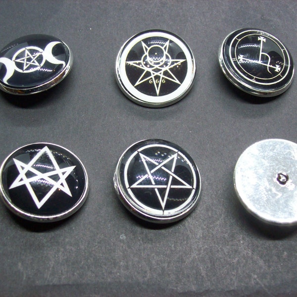 Nu Goth Goth Pastel Goth Witchy Fashion Gothic Black Metal Pagan Wicca Occult Sets von 5 22mm Runden Nähknöpfe Set 2