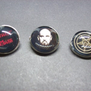 Nu Pastell Goth Gothic Witchy Hexe Hexe okkulte pagan Wicca die Kirche des Satans Anton Szandor LaVey inspiriert Abzeichen set