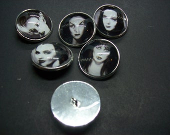 Nu Goth/Goth/Gothic/Witchy Fashion/Alternative "Goth Bride" inspired Sets of 5 22mm Round Sewing Buttons