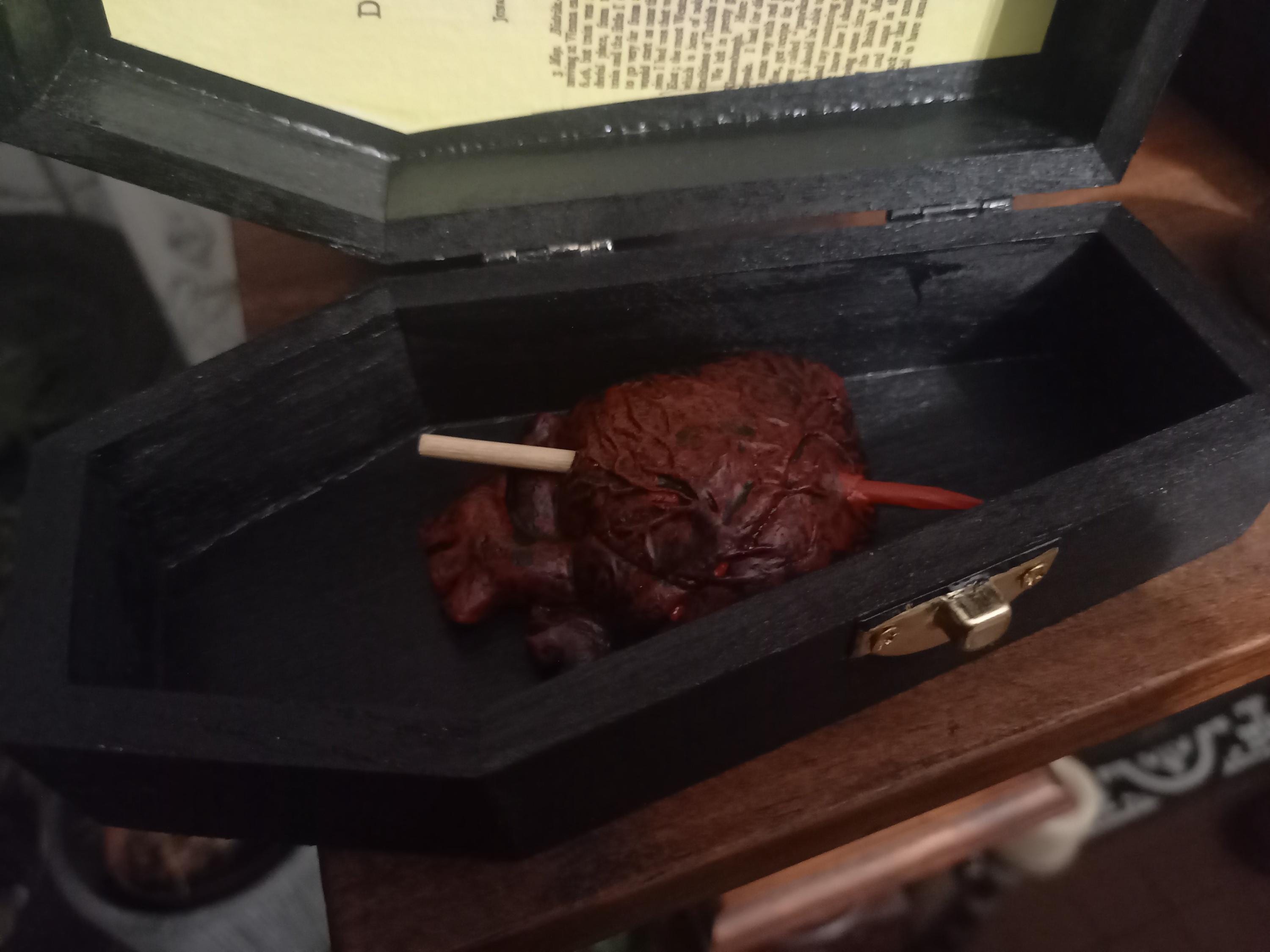 OOAK Hand-painted Dracula Coffin Box, Bela Lugosi Inspired 