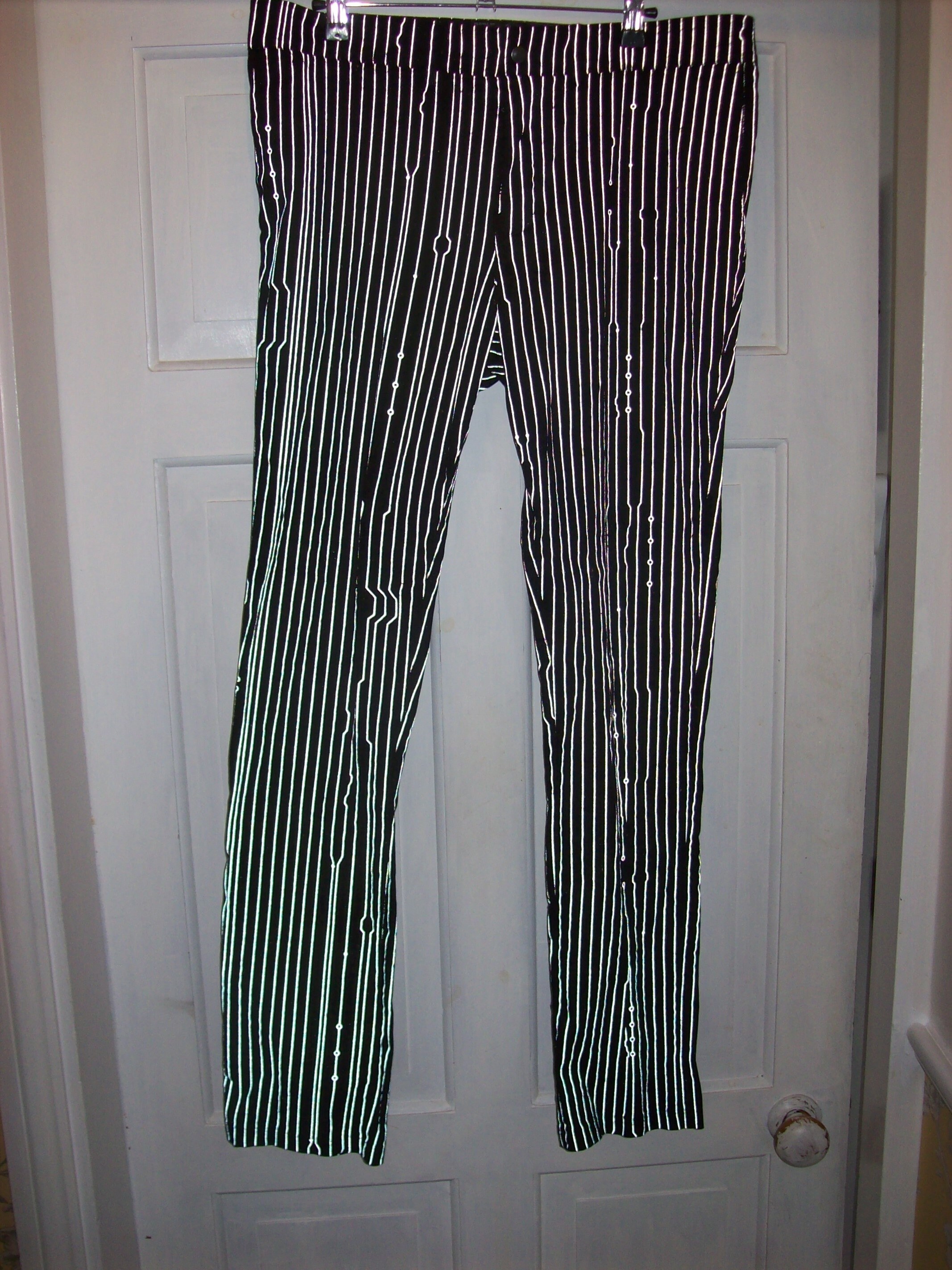 Image of Goth Gothic Cyber Rave Industrial Unworn Vintage Oop Size Xl | 36 Inch Waist Cyberdog Circuit Board Pinstripe Skinny's