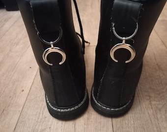 Goth gothic witchy Witch occult witchcraft pagan wicca "Crescent moon Boot,Bag Charm or Keyring" Version 2