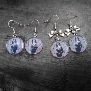 Goth Gothic killstar Witchy, Vampira &quot;Inspired&quot; Earrings ,Plain or with bow