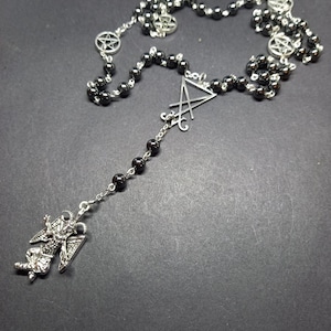 Nu Pastel Goth Gothic Black Metal Witchy Witch Satanic Nun Pagan Lucifer Church Of Satan Occult "Baphomet" Satanic Rosary