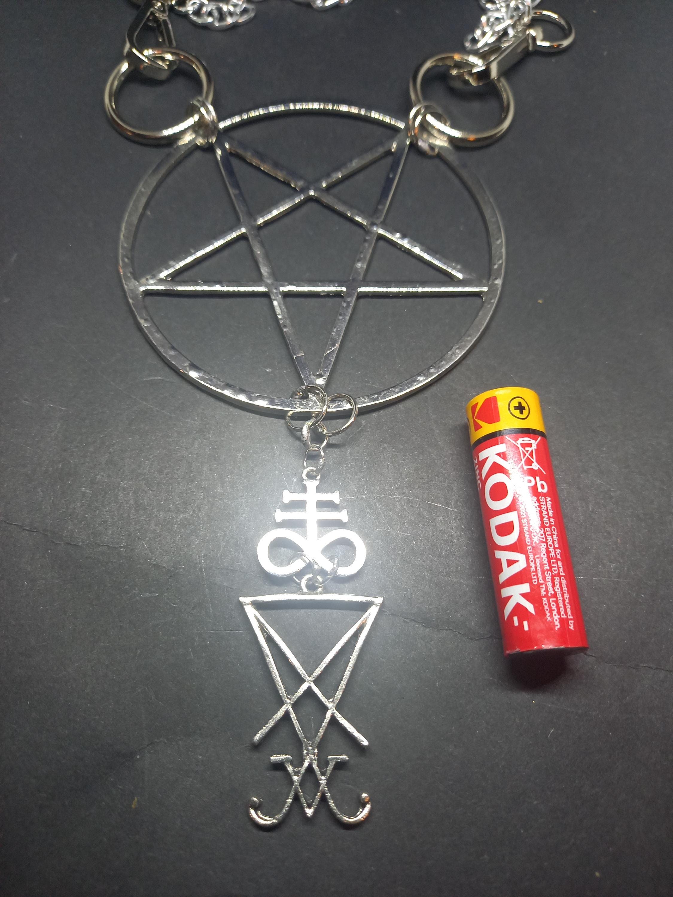 Dog Clip Oversized Statement Satanic Trinity Necklace :goth Witchy ...