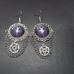 Kawaii Pastel Nu Neo Goth Gothic Witchy fashion Church of Satan Occult Satanic witch witchcraft &quot;Lilith style winged demon&quot; deluxe Earrings
