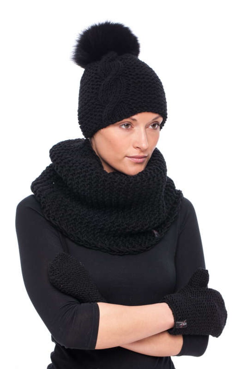 Handmade black wool cape