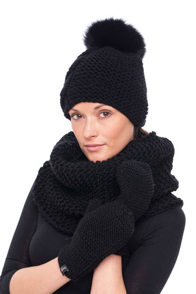 Handmade black wool cape