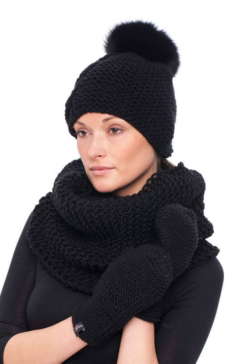 Handmade black wool cape