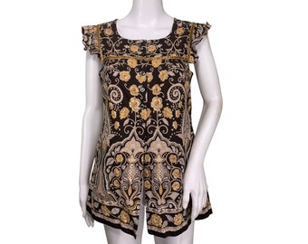 1970s Boho Cotton Blend Blouse