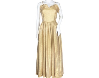 1940s Gold Lurex Evening Dress