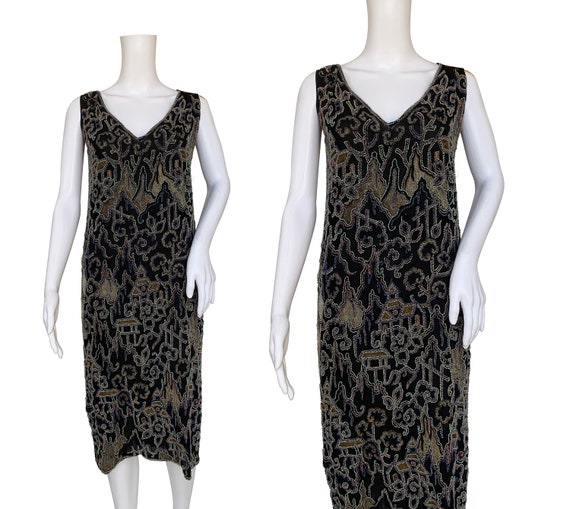 1920s Beaded Flapper Dress with Chinoiserie Design