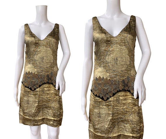 1920s Beaded Lamé Dress