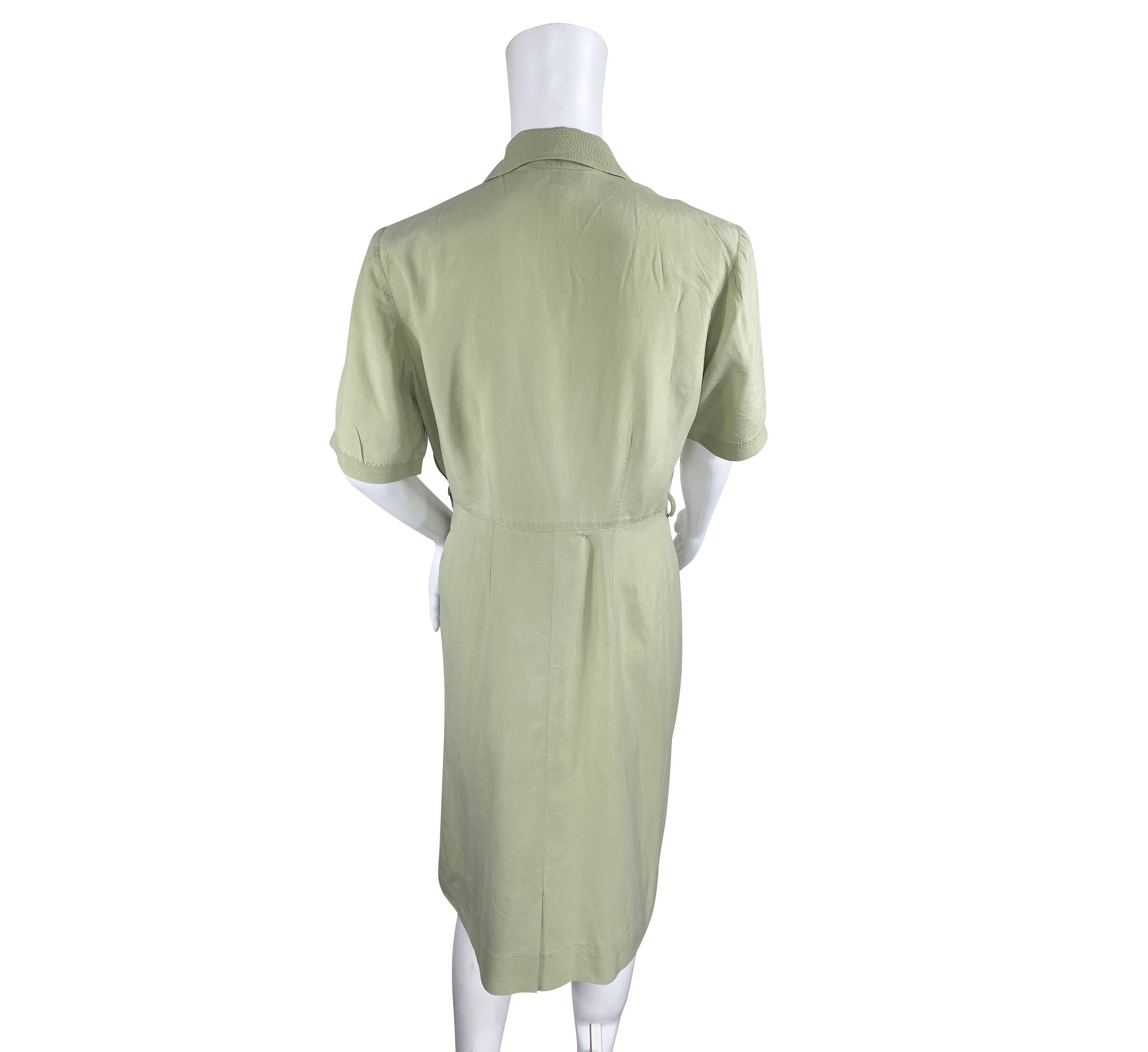 1940s Eau de Nil Silk Dress Etsy
