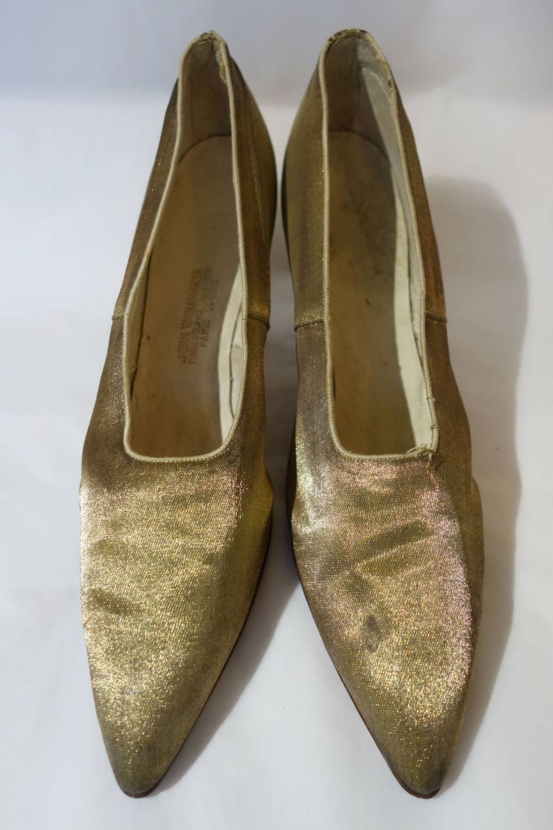 1920s Gold Lamé Shoes | Etsy