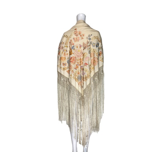 1920s Embroidered Shawl - image 1