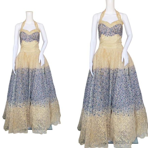 1950s Norman Hartnell Couture Dress