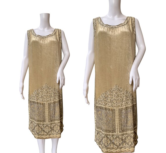 1920s Beaded Velvet Dress