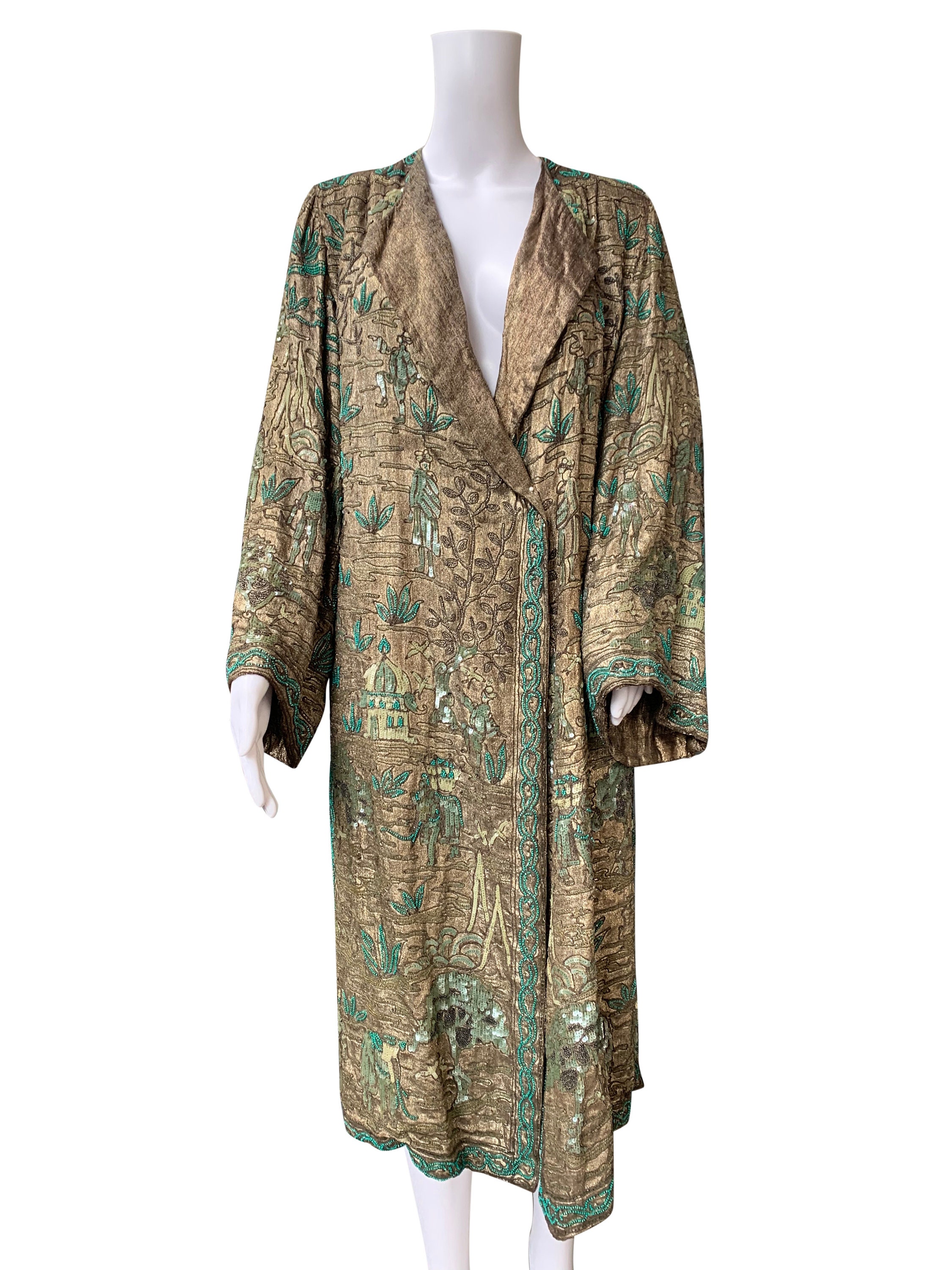 SOLD 1920s Beaded and Sequinned Lamé Coat Attributed to - Etsy