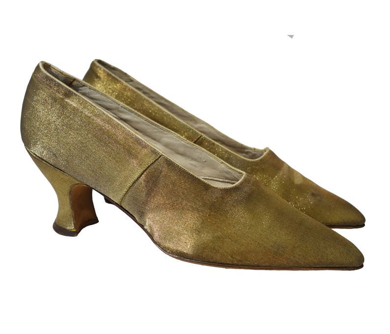 1920s Gold Lamé Shoes Etsy