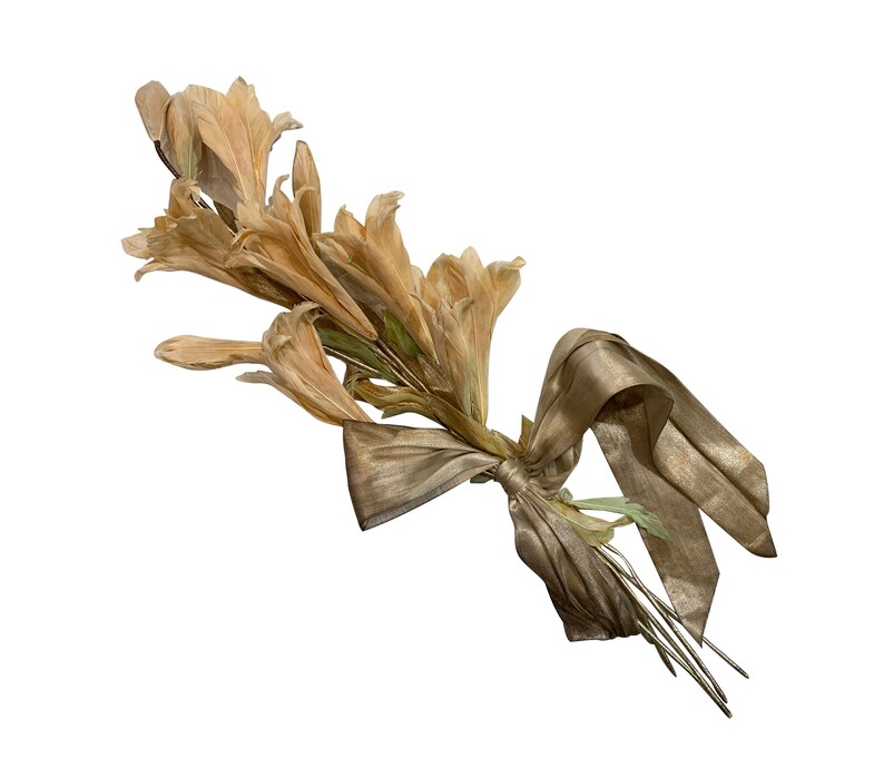 1930s Feather and Lam\u00e9 Floral Bouquet