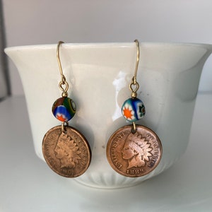 Indian Head Penny Earrings.