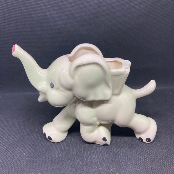 Vintage Green Elephant Vase Etsy