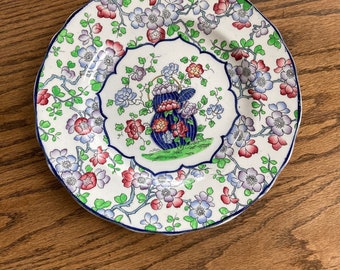 Copeland Spode plate. 9” , Floral English transfer ware.