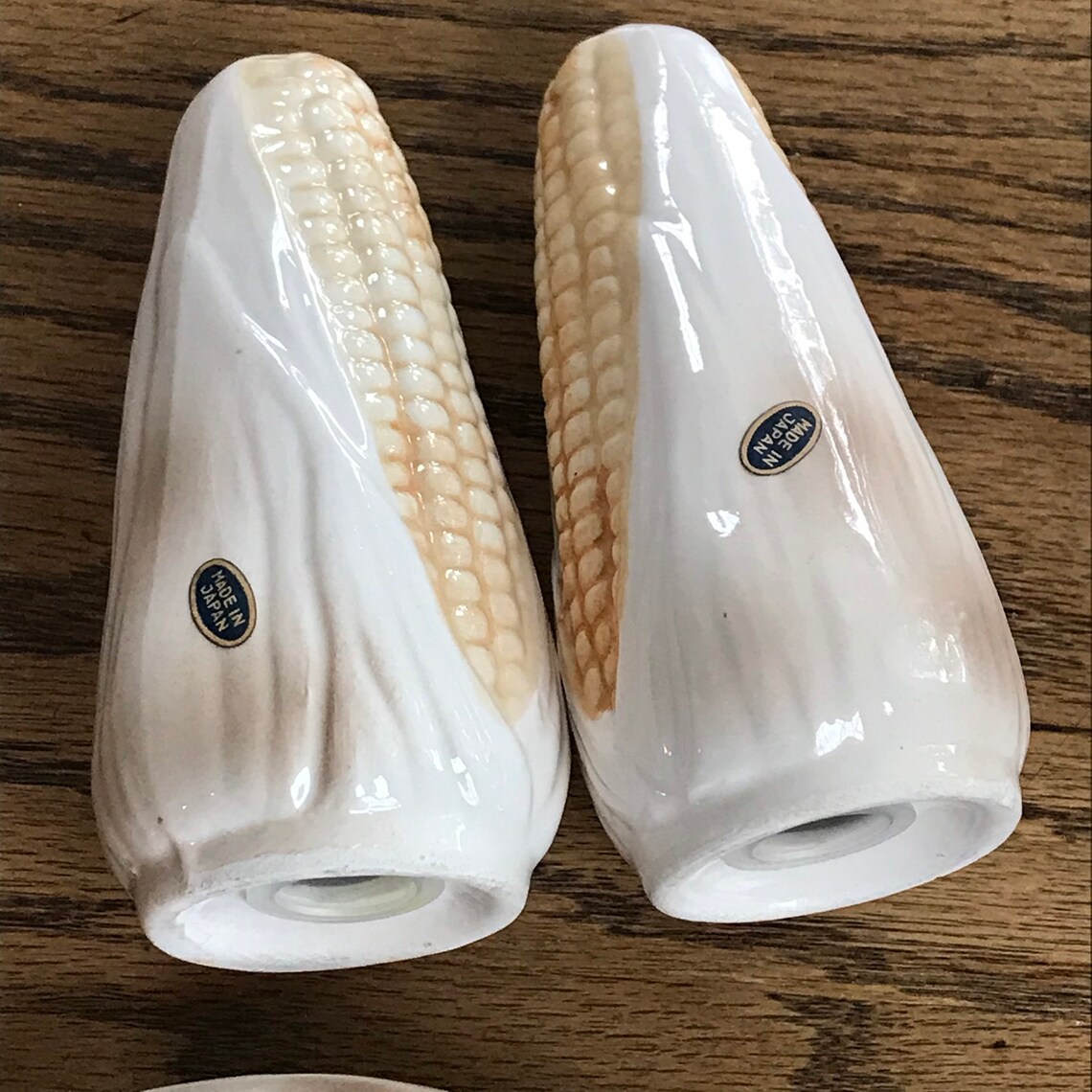 Vintage corn salt and pepper shakers with tray Etsy