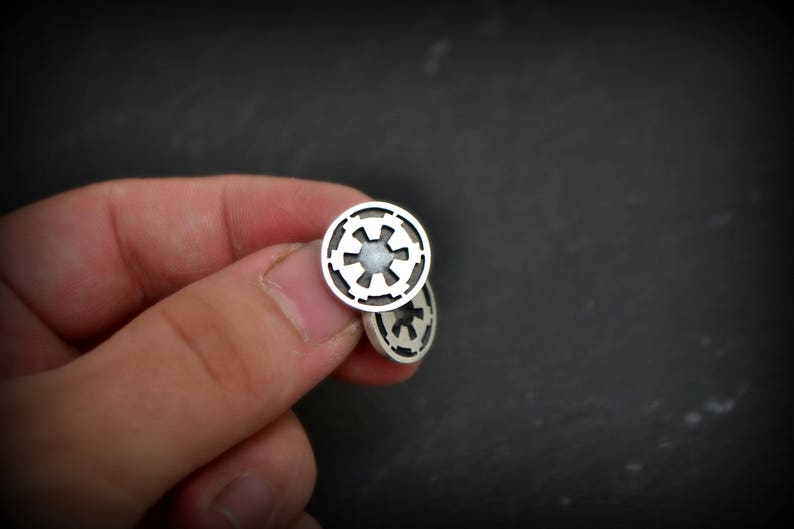 Star Wars Cufflinks Gift For Him Sci Fi Movie Cufflinks Jewelry Geek 925 Sterling Silver Cufflinks Galactic Empire Cufflinks