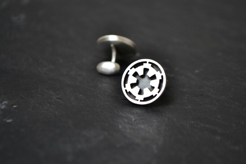 Star Wars Cufflinks Gift For Him Sci Fi Movie Cufflinks Jewelry Geek 925 Sterling Silver Cufflinks Galactic Empire Cufflinks