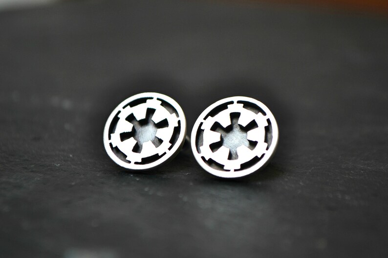 Star Wars Cufflinks Gift For Him Sci Fi Movie Cufflinks Jewelry Geek 925 Sterling Silver Cufflinks Galactic Empire Cufflinks