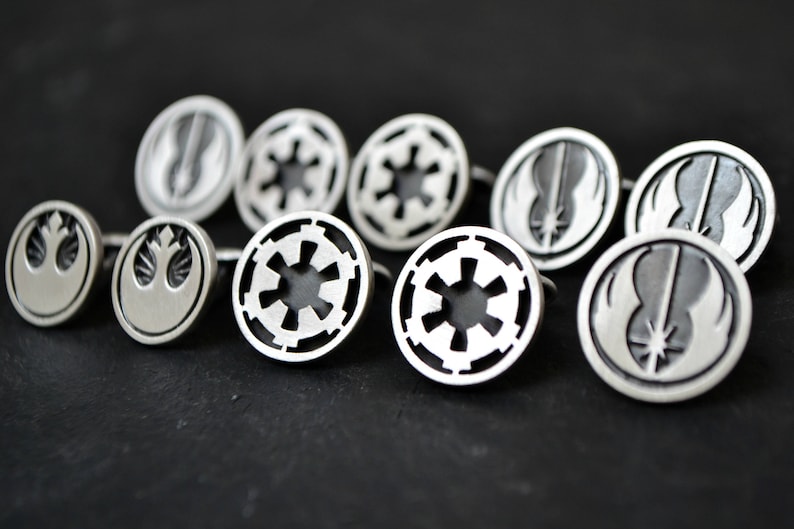 Star Wars Cufflinks Gift For Him Sci Fi Movie Cufflinks Jewelry Geek 925 Sterling Silver Cufflinks Galactic Empire Cufflinks