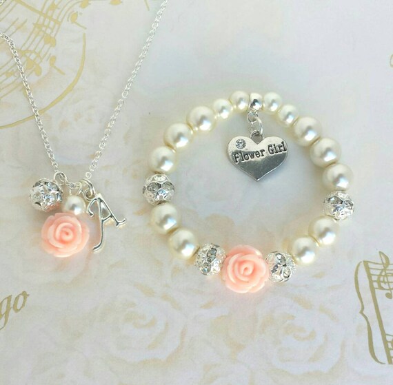 personalised flower girl bracelets