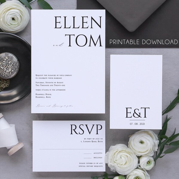 Printable Wedding Invitation - Etsy UK