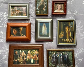 Mini LOTR Rings Characters & Scenes Vintage Framed Portrait Images