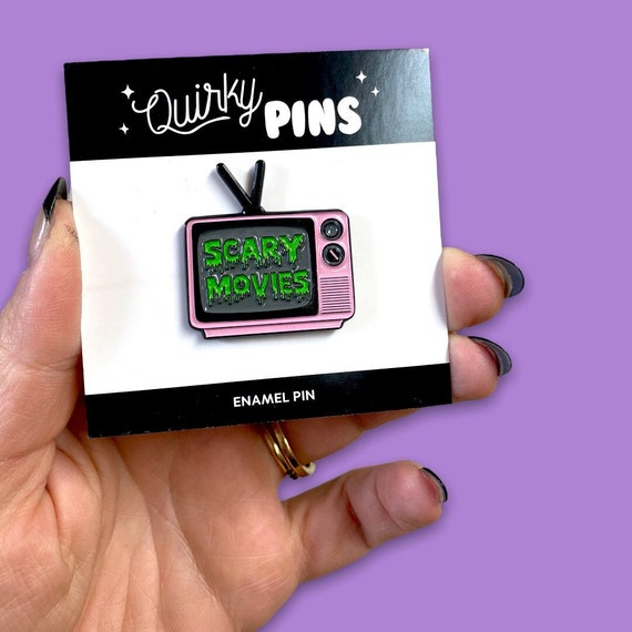 Scary Movies Vintage TV Enamel Pin