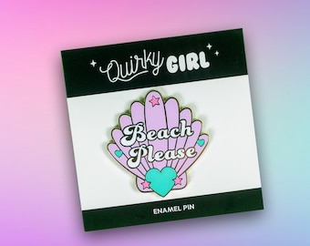 Beach Please Sea Shell Kawaii Enamel Pin