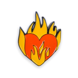90s Y2k Heart Flame 00&#39;s Enamel Pin