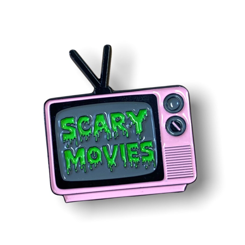 Scary Movies Vintage TV Enamel Pin image 3
